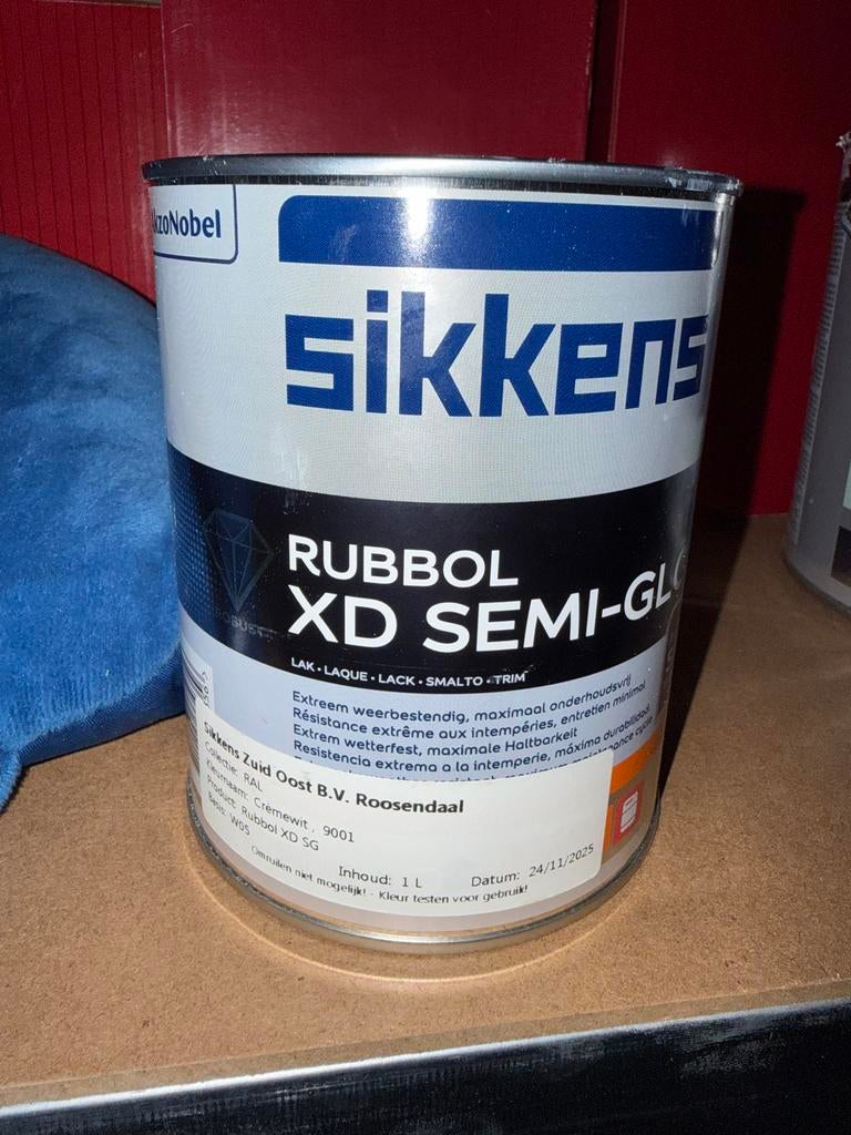 Sikkens Rubbol XD Semi-Gloss RAL 9001 Crèmewit 1L, Verzenden, Nieuw