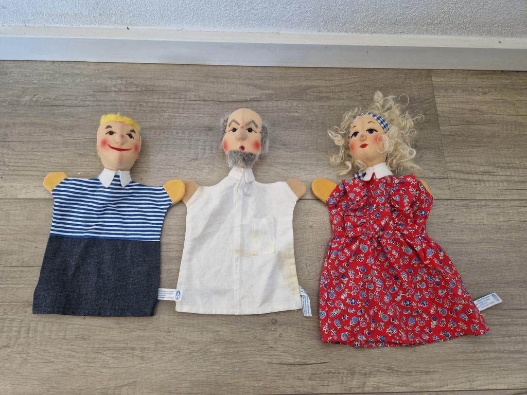 Handpoppen kersa Duitsland handpop vrouw opa jongen, Ophalen of Verzenden, Zo goed als nieuw, Overige typen