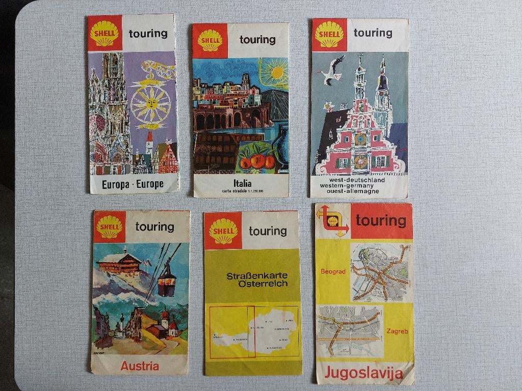 Oude Wegenkaarten Benzine & Olie van SHELL, Ophalen of Verzenden, Gebruikt