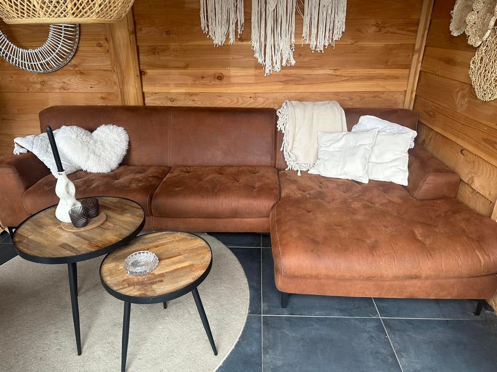 Hoekbank Cognay kleur, Ophalen, 250 tot 300 cm, Gebruikt, Hoekbank