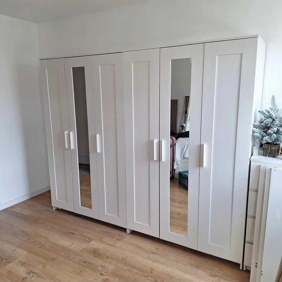3x Brimnes kledingkast 3 doors wardrobe spiegel Ikea wit, Ophalen, 50 tot 100 cm, Zo goed als nieuw, 150 tot 200 cm