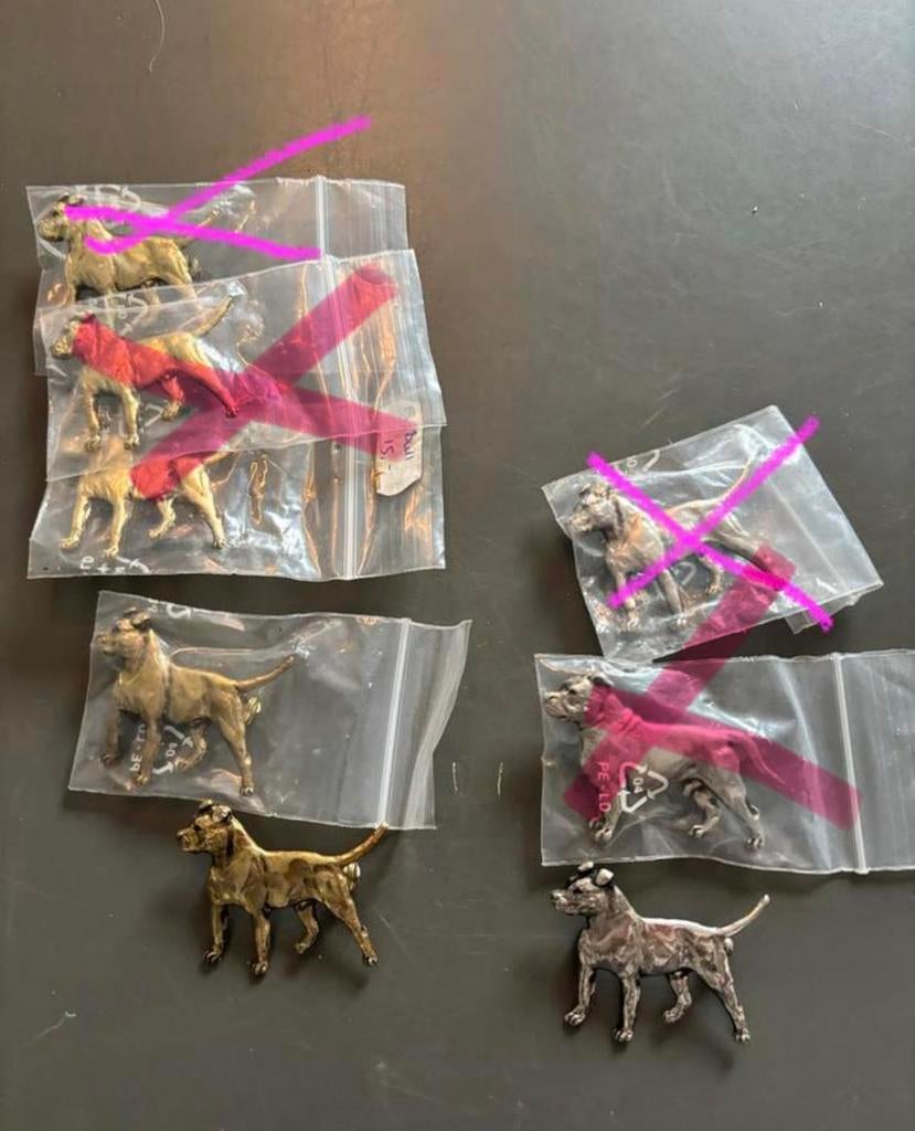 Pitbull speldjes, Ophalen of Verzenden, Zo goed als nieuw, Hond of Kat, Beeldje of Figuurtje