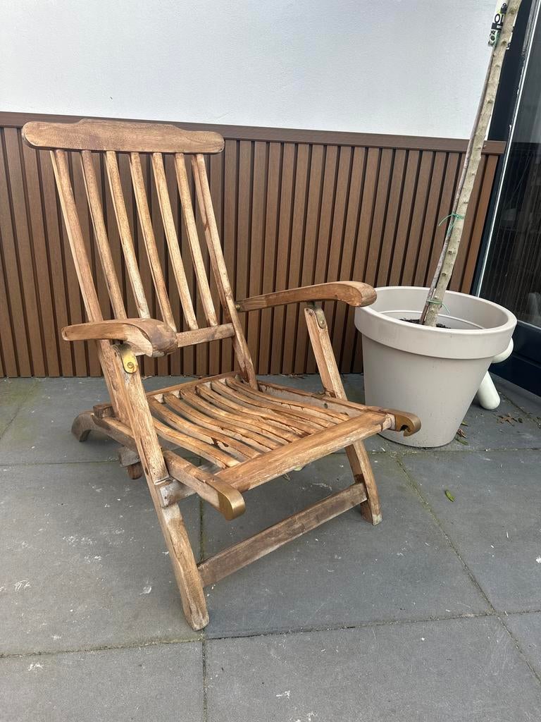 Klapbare Teakhouten stoel, Ophalen, Zo goed als nieuw, Teakhout