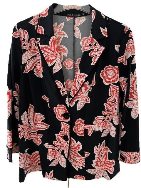 STUDIO ANNELOES blouse jasje zwart koraal wit XL, Studio Anneloes, Verzenden, Zwart, Maat 46/48 (XL) of groter