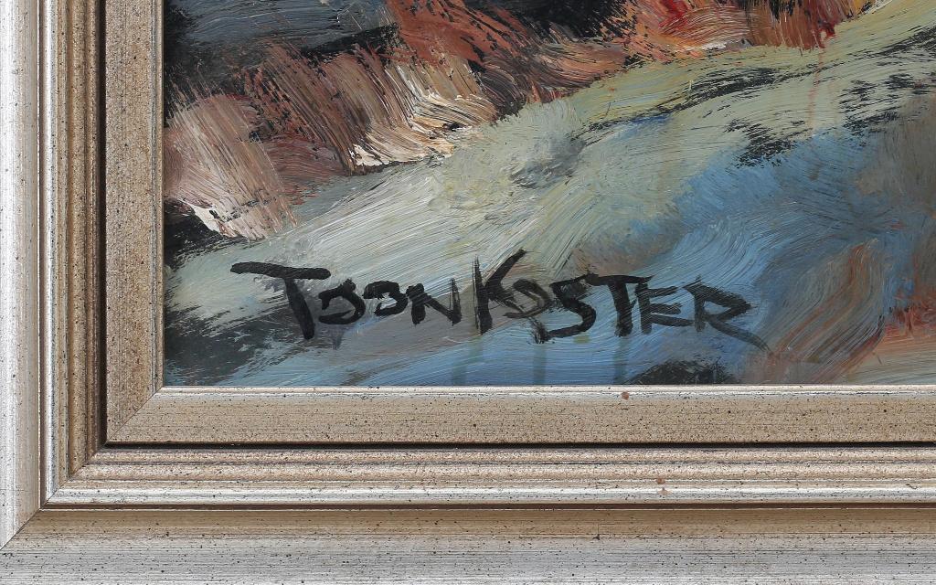 Toon Koster(1913)Olieverf Board "Landschap in Maanlicht" Ges, Ophalen of Verzenden