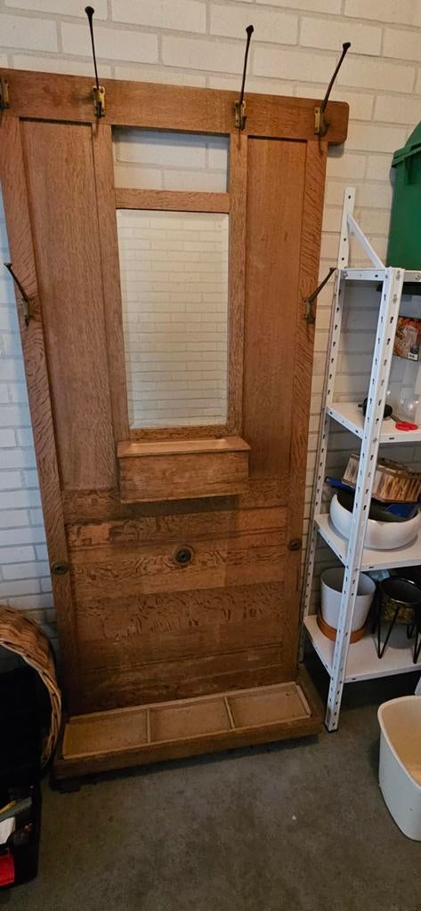 Te koop: Vintage kapstok met spiegel, Gebruikt, 150 tot 200 cm, Hout, Ophalen