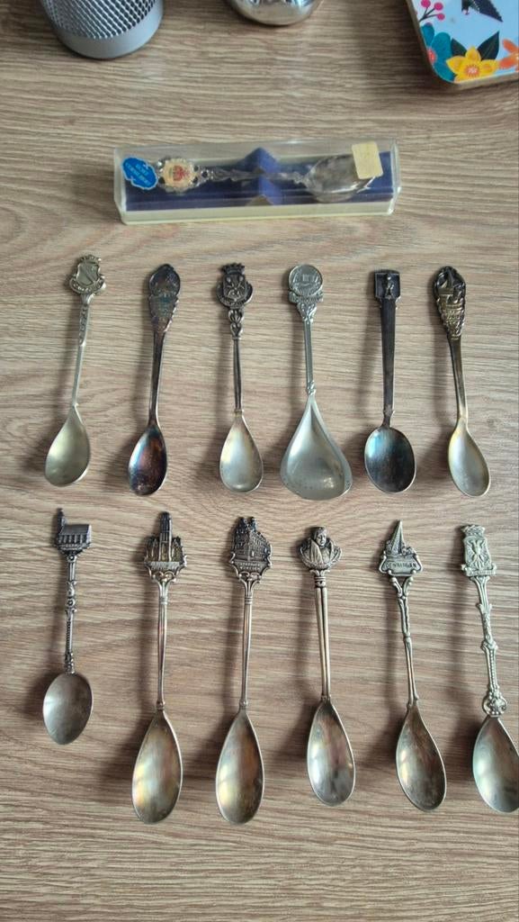 20 zilveren/ verzilverde lepeltjes 2 vorkjes, Ophalen of Verzenden