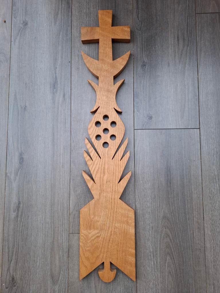 Twents gevelteken - Houten gevelversiering 80 cm, Ophalen, Gebruikt