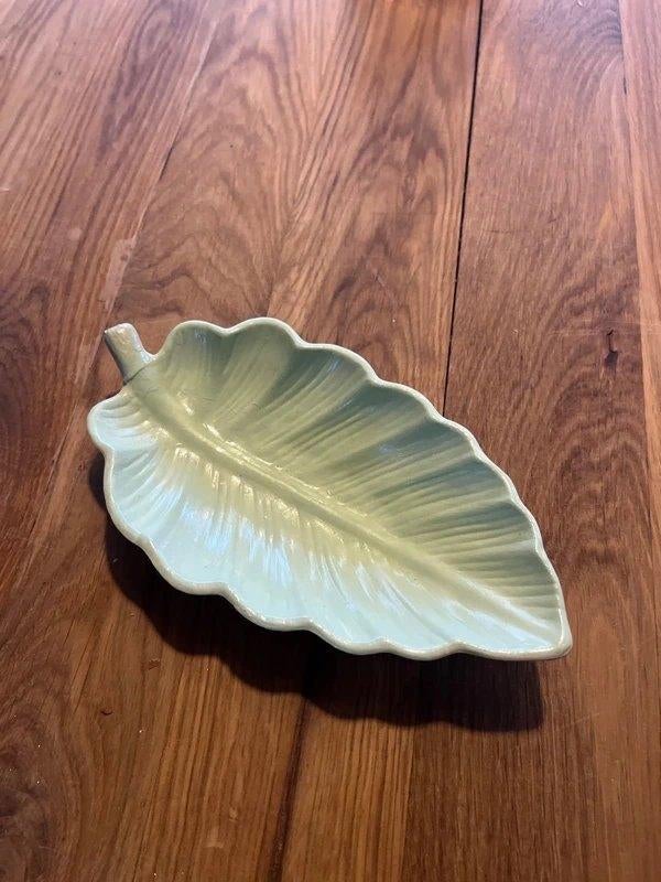 Schaaltje blad gips mint, Ophalen, Info@kinderworkshops-petra-dongen.nl, Schaal, Kinderworkshops Petra