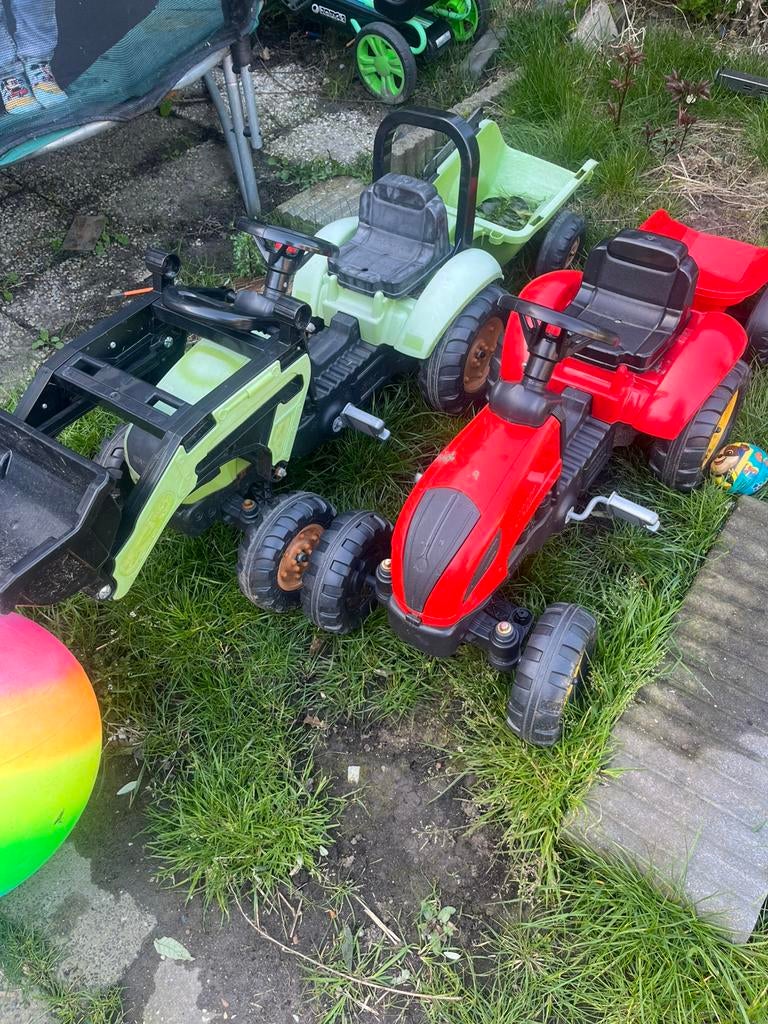 Buitenspeelgoed Tractor, Kinderen en Baby's, Speelgoed | Buiten | Skelters, Ophalen, Gebruikt, Overige merken, Met kar of aanhanger