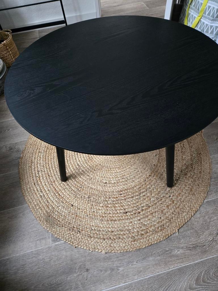 Ikea salontafel/bijzettafel zwart rond, Ophalen, 50 tot 100 cm, Rond, 50 tot 100 cm