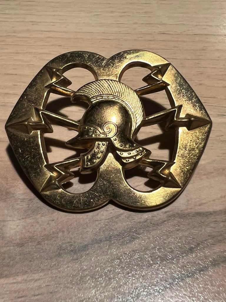 Baretembleem Regiment Verbindingstroepen, Ophalen of Verzenden, Landmacht, Nederland, Embleem of Badge