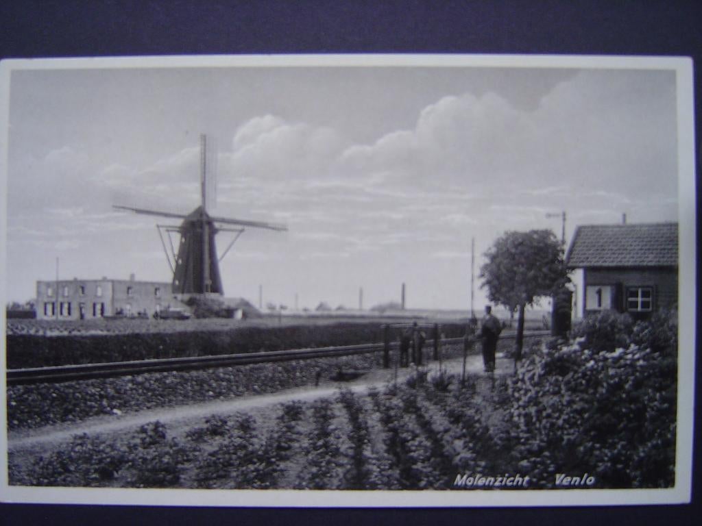 Venlo molen Molestraat bij overweg , wachtpost 1  1936, Ophalen of Verzenden, 1920 tot 1940, Limburg