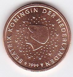 2 eurocent 1999 Nederland UNC. - Beatrix (uit de rol), Ophalen of Verzenden, Overige landen, 2 cent, Losse munt
