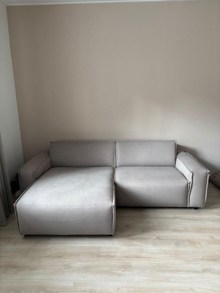 Hoekbank Leen Bakker Umix - beige, Huis en Inrichting, Banken | Bankstellen, Ophalen, Gebruikt, Minder dan 75 cm, Hoekbank