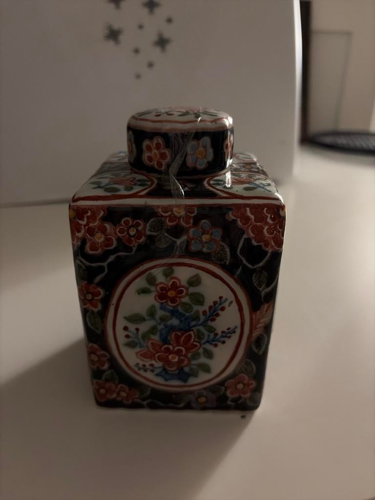 Antieke Makkum Tichelaar Theebus - Handgeschilderd, Ophalen of Verzenden