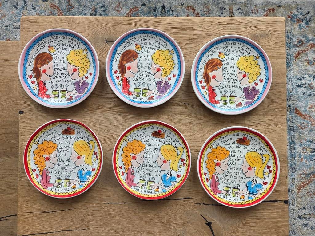 Gebaksbordjes Blond Amsterdam Even Bijkletsen, Huis en Inrichting, Keuken | Servies, Blond Amsterdam, Ophalen of Verzenden, Zo goed als nieuw
