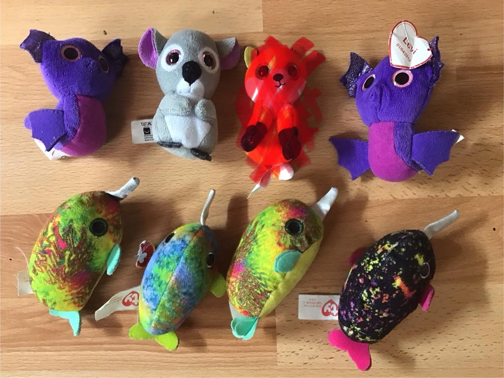 7 Ty beanie boo knuffels 10 cm, Overige karakters, Overige typen, Ophalen of Verzenden, Zo goed als nieuw
