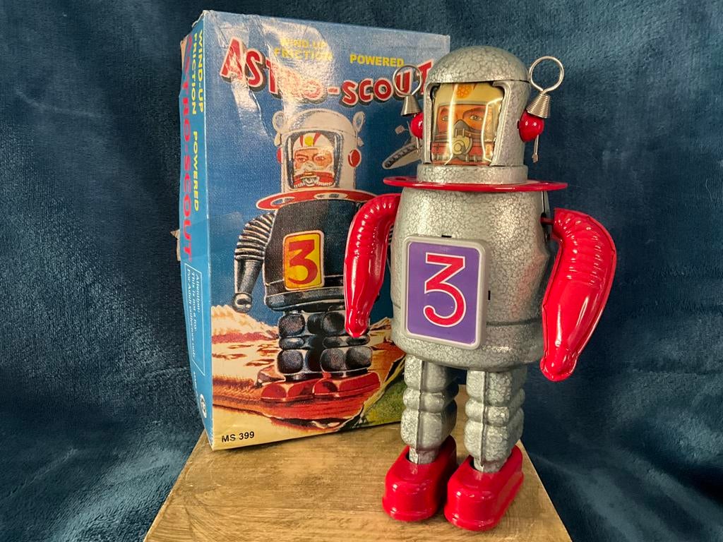 Bijzondere Astro Scout robot van blik in originele doos, Ophalen of Verzenden