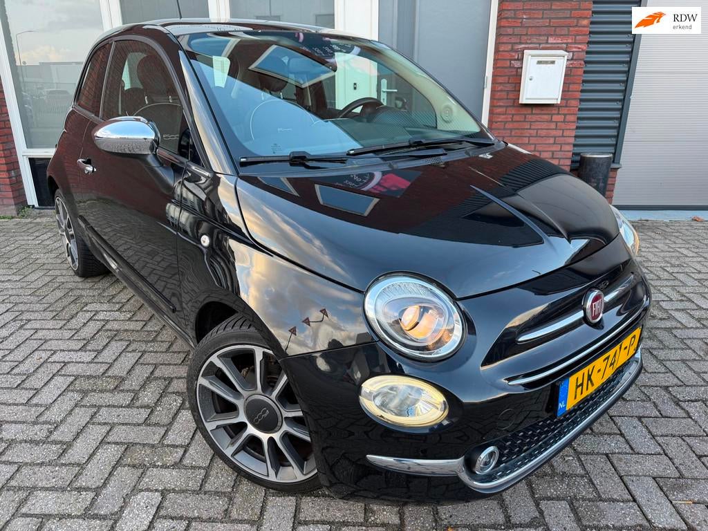 Fiat 500 0.9 TwinAir Turbo Popstar / Pano / PDC / Clima / 17, Auto's, Stof, Gebruikt, Met garantie (alle), Zwart