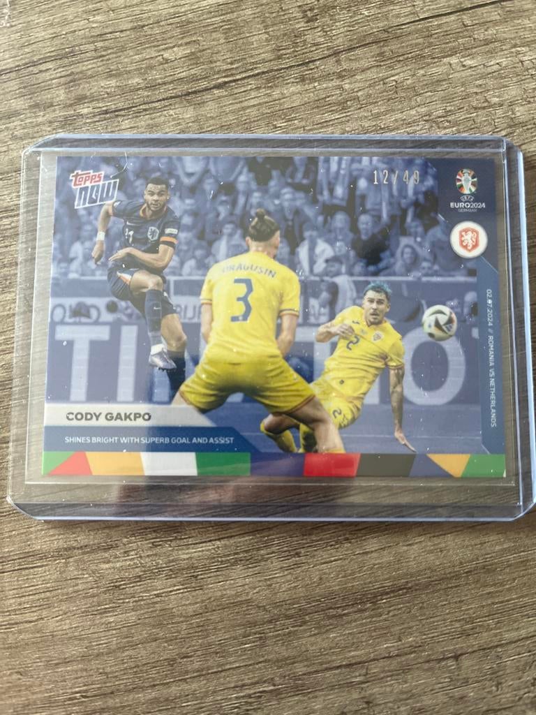 Cody Gakpo Topps Now Voetbal Plaatje UEFA EURO 2024, Ophalen of Verzenden, Zo goed als nieuw, Overige binnenlandse clubs, Poster, Plaatje of Sticker