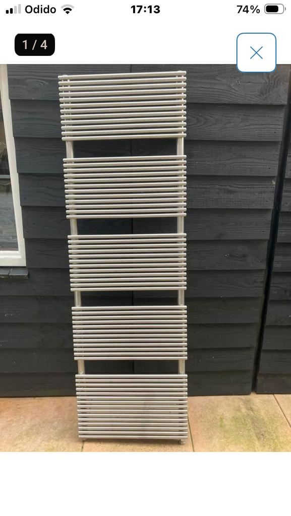 Nette radiator rvs, Ophalen, Zo goed als nieuw, Radiator, 30 tot 80 cm