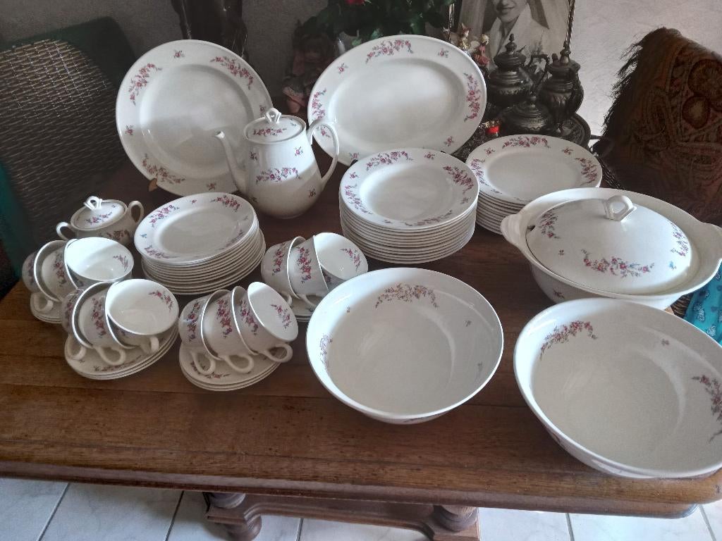 EEt+koffie servies P Regout roosjes guirlande, Ophalen