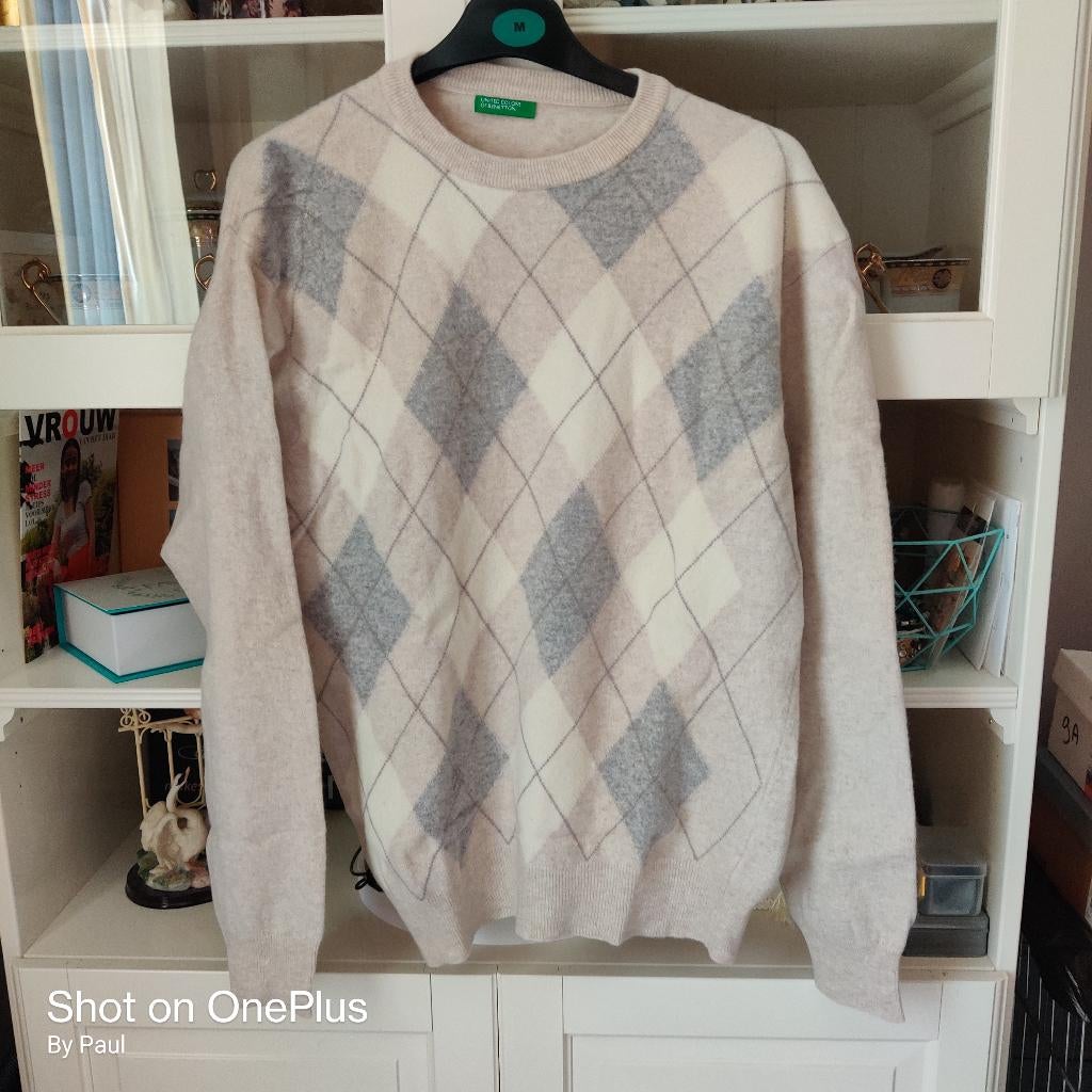 United Colors of Benetton trui lamswol, Ophalen, Maat 48/50 (M), Gedragen, Overige kleuren