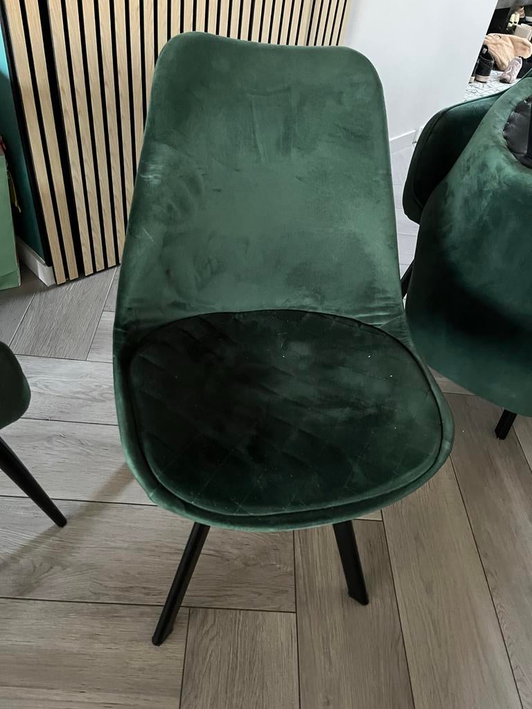 8 Groene Eetkamerstoelen - Comfortabel en Stijlvol, Huis en Inrichting, Stoelen, Ophalen, Gebruikt, Overige kleuren, Stof
