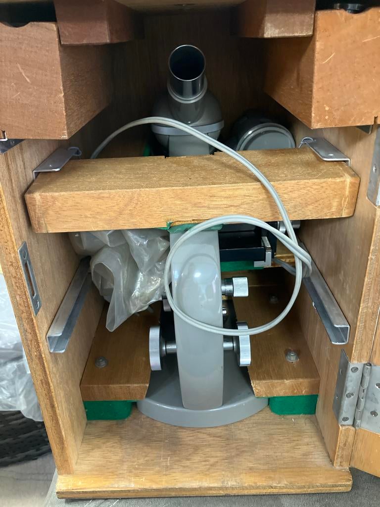 Vintage Olympus Microscoop in Houten Kist, Ophalen of Verzenden, Gebruikt, 400x tot 1000x, Biologische microscoop