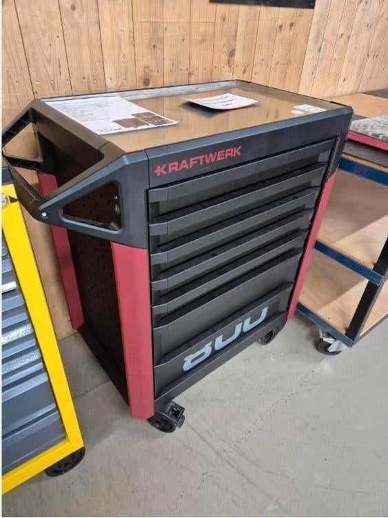 Kraftwerk gevulde gereedschapswagen 7 laden, 144-delig, Doe-het-zelf en Verbouw, Gereedschapskisten, Ophalen, Gevuld, Nieuw