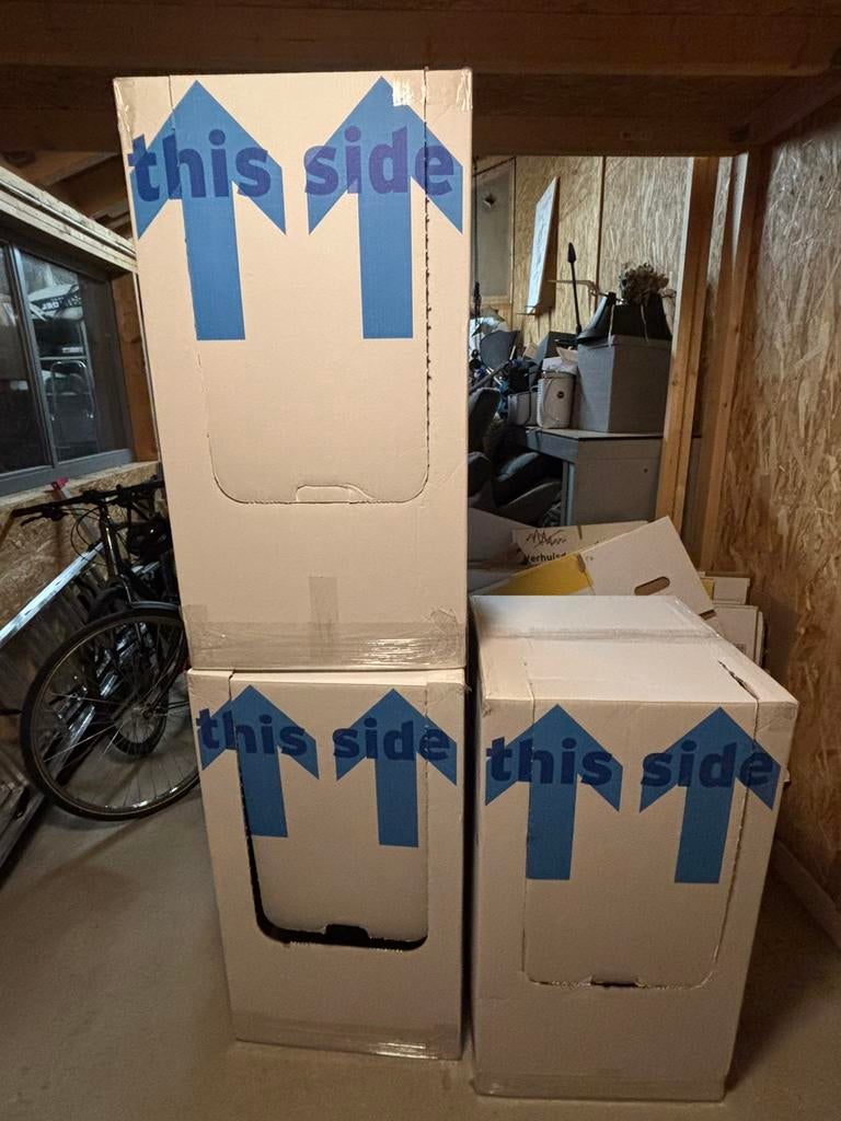 3 Kleding verhuisdozen / garderobedozen, Ophalen, Doos, 40 tot 60 cm, 50 tot 75 cm