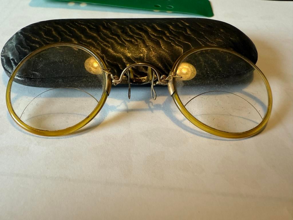 Antieke gouden pince-nez bril, ca. 1900, Ophalen of Verzenden