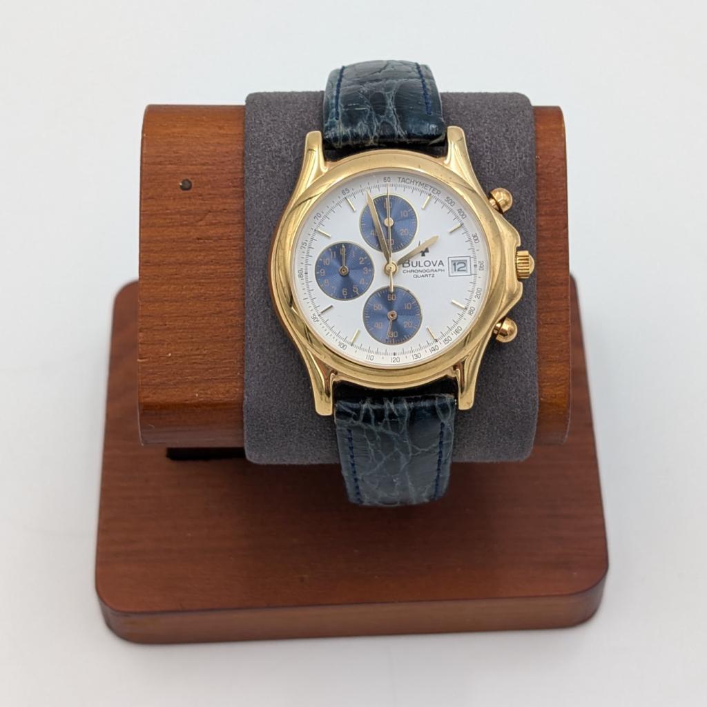 Bulova Vintage 1980s chronograaf horloge goudkleur JA411, Sieraden, Tassen en Uiterlijk, Horloges | Heren, Ruilrijk, Zo goed als nieuw
