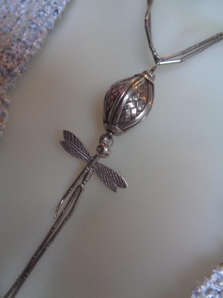 zilveren ketting Karen Hill met libelle [767], Met hanger, Verzenden, Zo goed als nieuw, Zilver