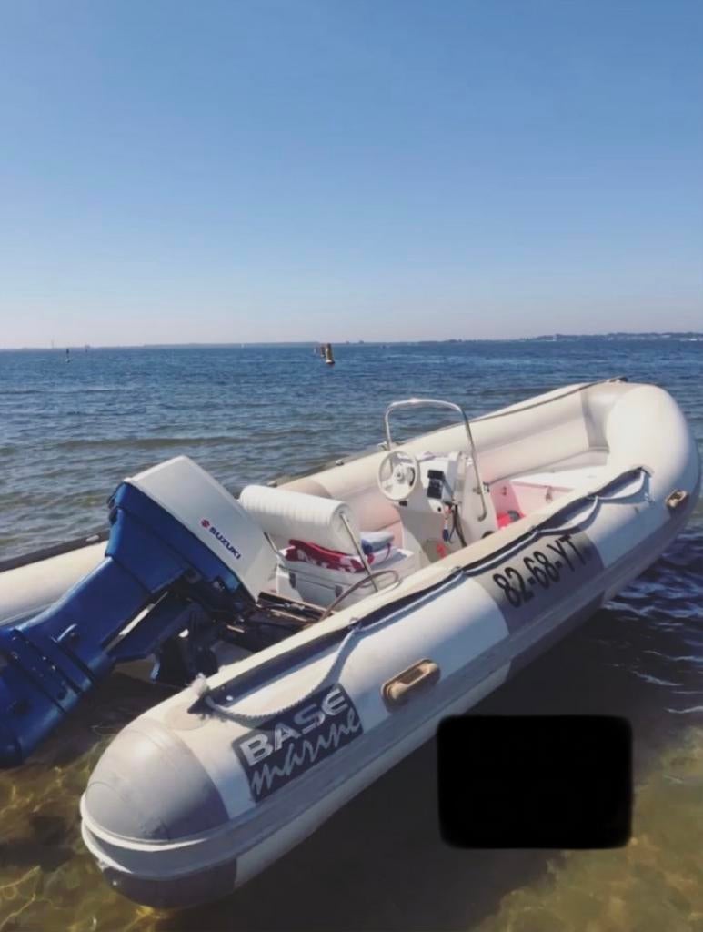 Basemarine Rib - Compleet met trailer en reddingsvesten, Watersport en Boten, Gebruikt, Benzine, Minder dan 70 pk, Overige materialen