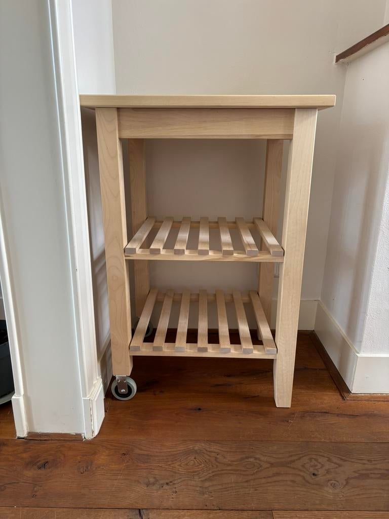 Keukenblok/ roltafel, Ophalen, 50 tot 100 cm, Zo goed als nieuw, Rechthoekig