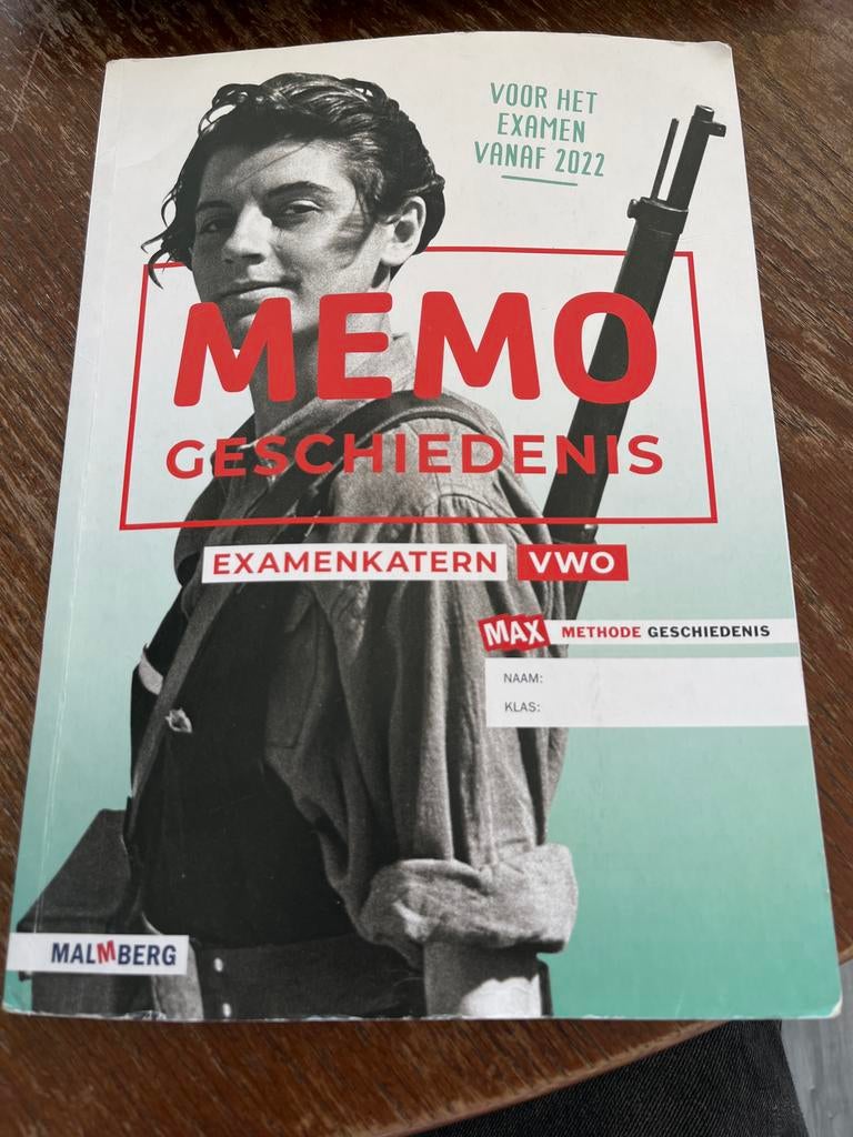 Memo Geschiedenis Examenkatern VWO - Malmberg, Ophalen of Verzenden, 20e eeuw of later, Zo goed als nieuw