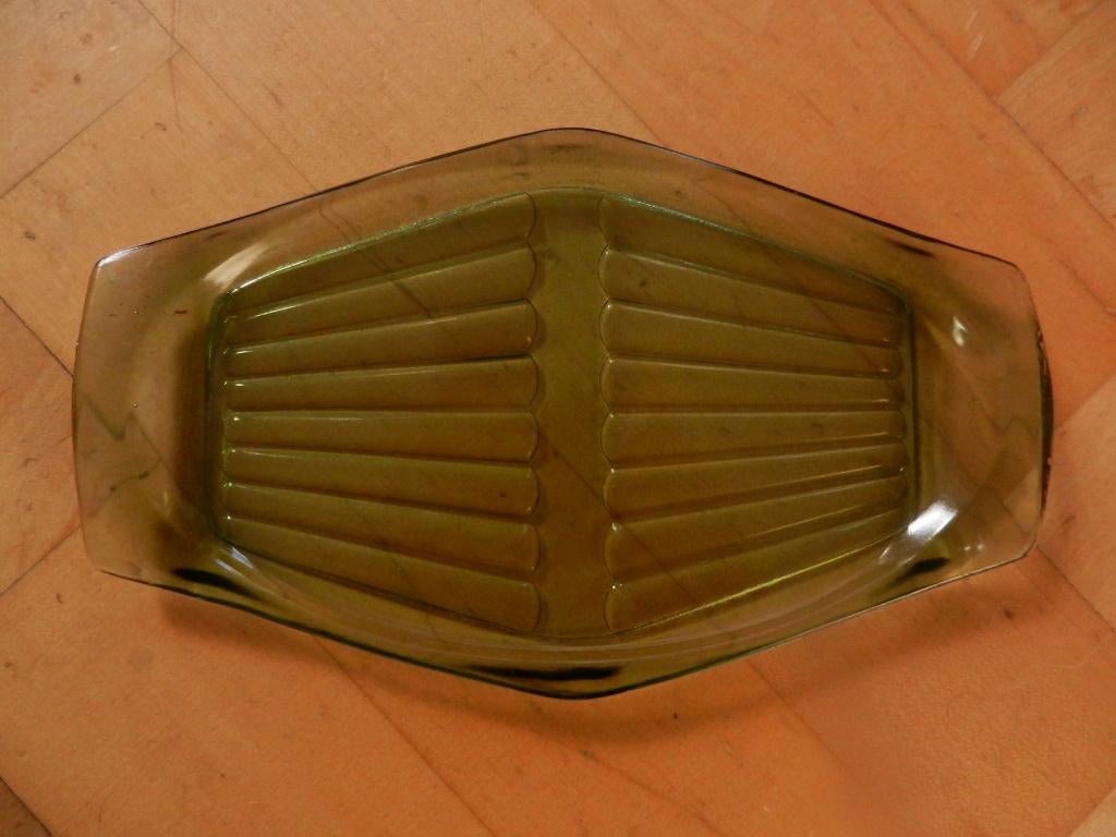 Copier, Leerdam servies Neerlandia, Vlinder schoteltje groen, Antiek en Kunst, Ophalen of Verzenden