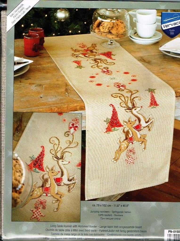 Cado vervaco borduurpakket lange tafelloper, herten, Ophalen of Verzenden, Nieuw, Handborduren, Borduurpakket
