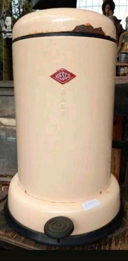 Vintage Wesco Prullenbak - 20 Liter, Gebruikt, Met pedaal, 50 tot 75 cm, Ophalen of Verzenden