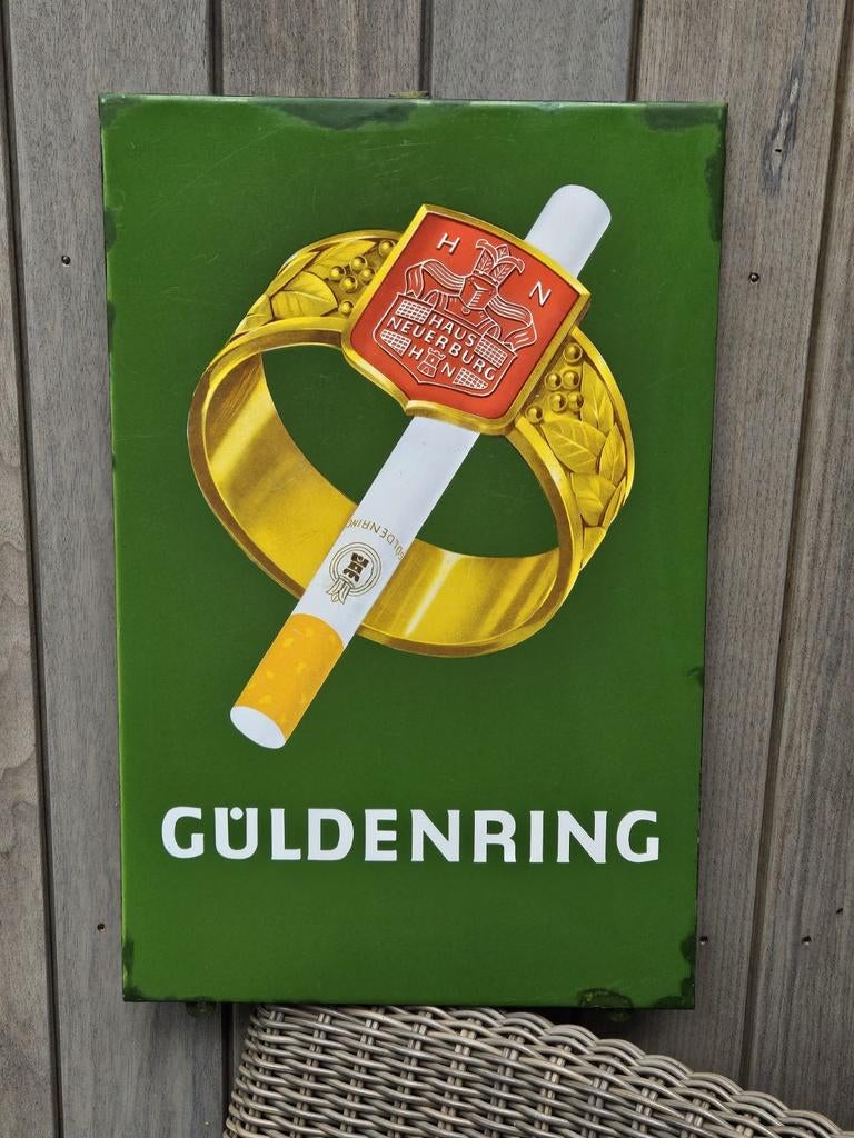 Emaille bord guldenring, Ophalen of Verzenden, Reclamebord