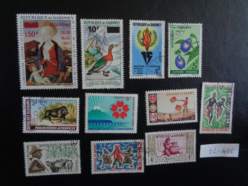dahomey - diverse (zl-465), Ophalen of Verzenden, Overige landen, Gestempeld