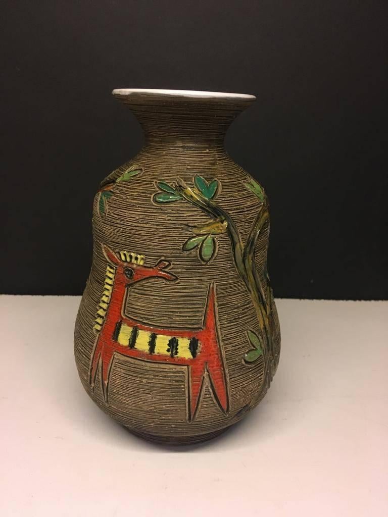 8) Retro vaas van Fratelli Italy., Ophalen of Verzenden