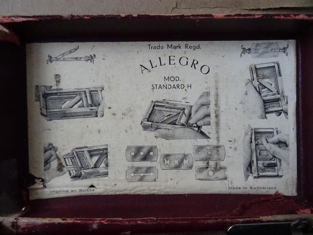 Curiosa vintage Allegro scheermes slijper voor barber 1950, Antiek en Kunst, Ophalen of Verzenden