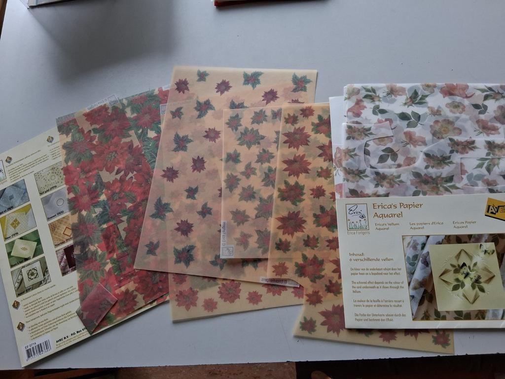 Zeven vellen Erica's papier aquarel, Ophalen of Verzenden
