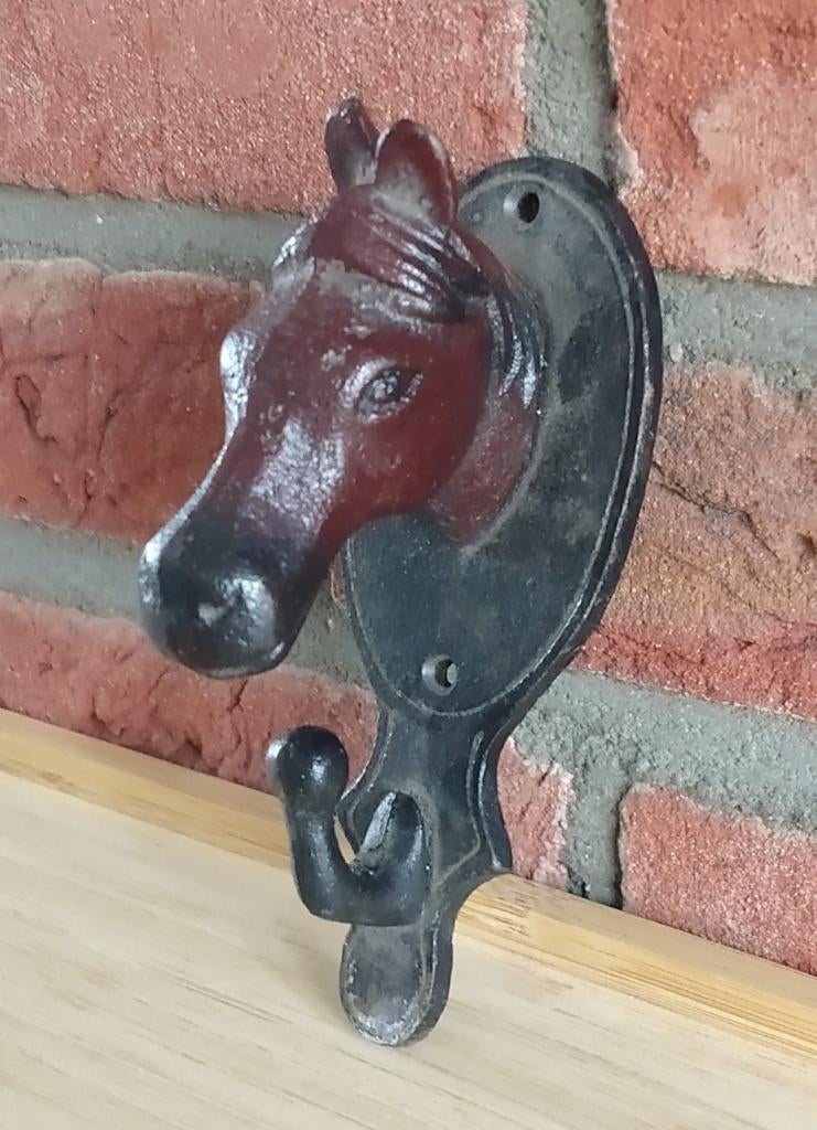 wand jas haak paardenhoofd, volgnr 25, Overige materialen, Gebruikt, Wandhaken, Ophalen of Verzenden