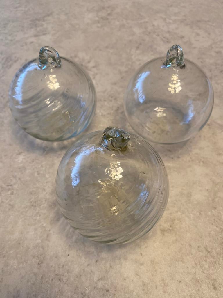3 glazen kerstballen, Ophalen of Verzenden