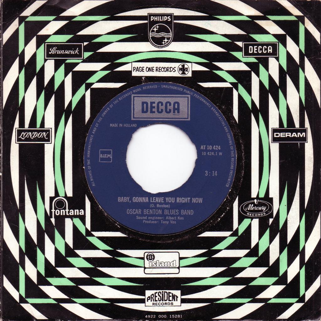 Oscar Benton Blues Band - Baby, gonna leave you right now, Verzenden, Gebruikt, 7 inch, Pop