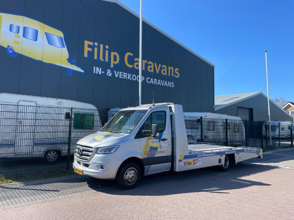 Mercedes-Benz Sprinter oprijwagen bj.2020 bomvol nieuwstaat!, Auto's, Bestelauto's, Automaat, Xenon verlichting, Zwart, 190 pk